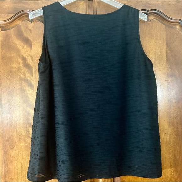 Jones New York Top Black Scoop Neck Wavy Line Texture Fully Lined Plus size 2X - Picture 7 of 15